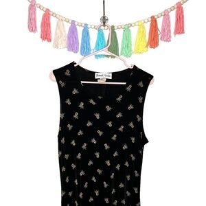 Vintage Ronni Nichole Black Mini Pineapple Printed Tropical Maxi Dress Medium